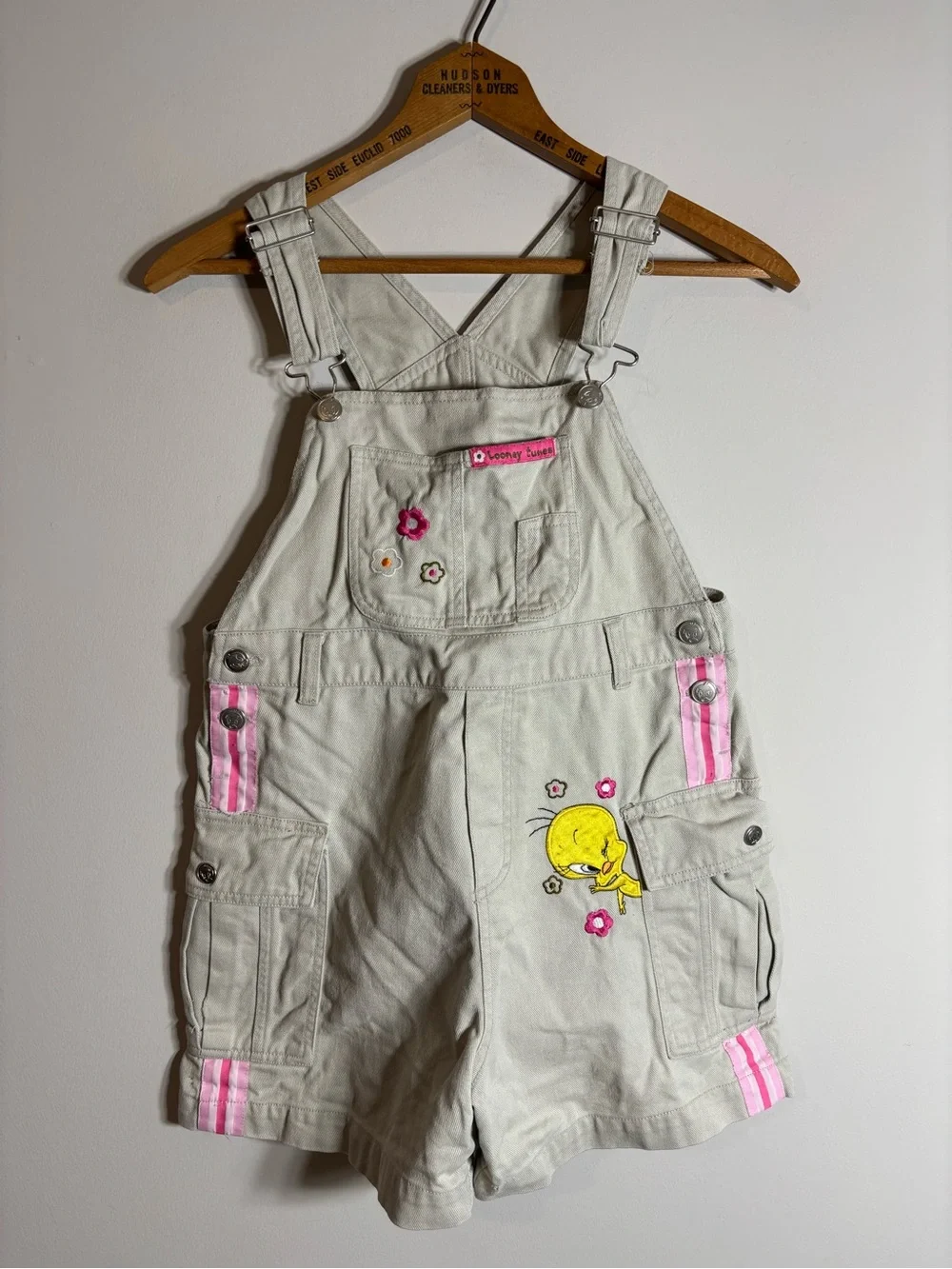 Vintage Looney Tunes Tweety Bird Short Alls Size 10 Y2K